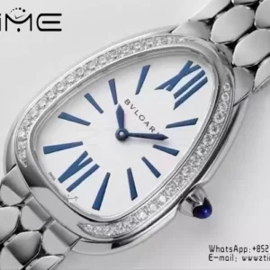 Bvlgari Serpenti Seduttori Watch SS 103148 BVF 1:1 Best Edition White Dial Blue Stripes - Super Clone Watch | 1:1 Best Version