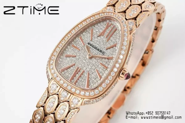 Bvlgari Serpenti Seduttori Watch SS 103160 BVF 1:1 Best Edition Diamonds Dial with Strap - Super Clone Watch | 1:1 Best Version