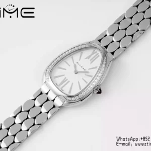Bvlgari Serpenti Seduttori Watch SS 103361 BVF 1:1 Best Edition White Dial Diamonds Bezel - Super Clone Watch | 1:1 Best Version