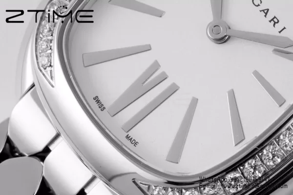Bvlgari Serpenti Seduttori Watch SS 103361 BVF 1:1 Best Edition White Dial Diamonds Bezel - Super Clone Watch | 1:1 Best Version