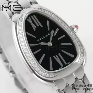 Bvlgari Serpenti Seduttori Watch SS 103449 BVF 1:1 Best Edition Black Dial Diamonds Bezel - スーパークローンウォッチ｜1:1ベストバージョン