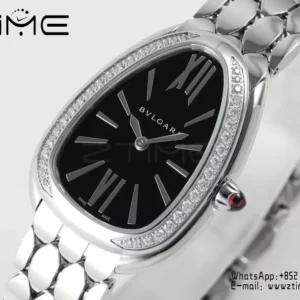 Bvlgari Serpenti Seduttori Watch SS 103449 BVF 1:1 Best Edition Black Dial Diamonds Bezel - スーパークローンウォッチ｜1:1ベストバージョン