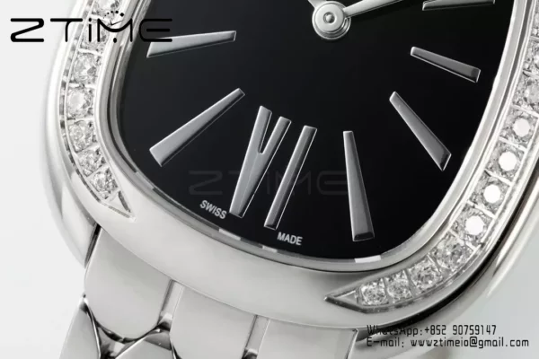 Bvlgari Serpenti Seduttori Watch SS 103449 BVF 1:1 Best Edition Black Dial Diamonds Bezel - スーパークローンウォッチ｜1:1ベストバージョン
