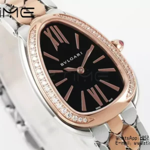 Bvlgari Serpenti Seduttori Watch SS 103450 BVF 1:1 Best Edition Black Dial Diamonds Bezel - Super Clone Watch | 1:1 Best Version