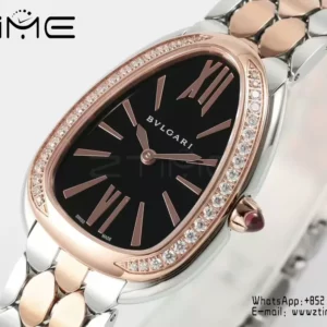 Bvlgari Serpenti Seduttori Watch SS 103450 BVF 1:1 Best Edition Black Dial Diamonds Bezel - Super Clone Watch | 1:1 Best Version