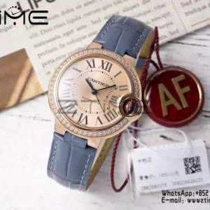 CARTIER Ballon Bleu 33mm RG AF 1:1 Best Edition RG Dial Diamonds Bezel SEIKO NH05A - Super Clone Watch | 1:1 Best Version
