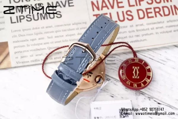 カルティエ バロンブルー 33mm RG AF 1:1 ベストエディション RG文字盤 ダイヤベゼル SEIKO NH05A - スーパークローンウォッチ｜1:1 ベストバージョン