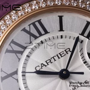 CARTIER Ballon Bleu 33mm RG AF 1:1 Best Edition Silver Dial Diamonds Bezel SEIKO NH05A - Super Clone Watch | 1:1 Best Version