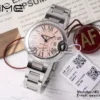 カルティエ バロンブルー 33mm SS AF 1:1 ベストエディション ピンクダイアル SSブレスレット セイコー NH05A - スーパークローンウォッチ｜1:1 ベストバージョン