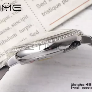 CARTIER Ballon Bleu 33mm SS AF 1:1 Best Edition Silver Dial Diamonds Bezel on SS Bracelet SEIKO NH05A - Super Clone Watch | 1:1 Best Version