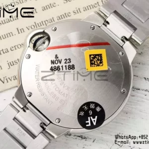 CARTIER Ballon Bleu 33mm SS AF 1:1 Best Edition Silver Textured Diamonds Dial on SS Bracelet SEIKO NH05A - Super Clone Watch | 1:1 Best Version