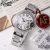 CARTIER Ballon Bleu 33mm SS AF 1:1 Mejor Edición Esfera blanca Diamantes Bisel sobre brazalete SS SEIKO NH05A - Super Clone Watch | 1:1 Mejor Versión