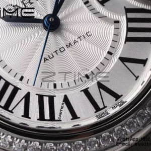 CARTIER Ballon Bleu 33mm SS AF 1:1 Best Edition White Dial Diamonds Bezel on SS Bracelet SEIKO NH05A - Super Clone Watch | 1:1 Best Version