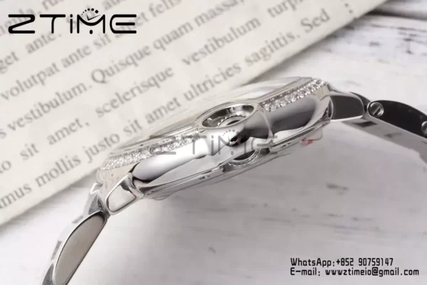 CARTIER Ballon Bleu 33mm SS AF 1:1 Best Edition White Dial Diamonds Bezel on SS Bracelet SEIKO NH05A - Super Clone Watch | 1:1 Best Version
