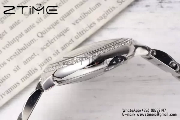 CARTIER Ballon Bleu 33mm SS AF 1:1 Best Edition White Dial Diamonds Bezel on SS Bracelet SEIKO NH05A - Super Clone Watch | 1:1 Best Version