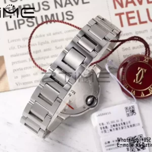 CARTIER Ballon Bleu 33mm SS AF 1:1 Best Edition White Dial Diamonds Bezel on SS Bracelet SEIKO NH05A - Super Clone Watch | 1:1 Best Version