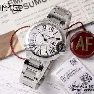 CARTIER Ballon Bleu 33mm SS AF 1:1 Best Edition White Dial on SS Bracelet SEIKO NH05A - Super Clone Watch | 1:1 Best Version