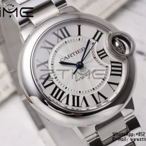 CARTIER Ballon Bleu 33mm SS AF 1:1 Best Edition White Dial on SS Bracelet SEIKO NH05A - Super Clone Watch | 1:1 Best Version