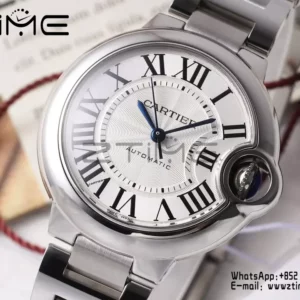 CARTIER Ballon Bleu 33mm SS AF 1:1 Best Edition White Dial on SS Bracelet SEIKO NH05A - Super Clone Watch | 1:1 Best Version