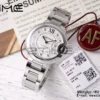 カルティエ バロンブルー 33mm SS AF 1:1 ベストエディション ホワイトダイヤモンドダイヤル SSブレスレット SEIKO NH05A - スーパークローンウォッチ｜1:1 ベストバージョン