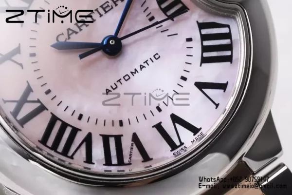 CARTIER Ballon Bleu 33mm SS/RG AF 1:1 Best Edition Pink MOP Dial on SS/RG rannekoru SEIKO NH05A - Super Clone Watch | 1:1 Paras versio