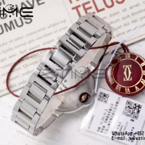 カルティエ バロンブルー 33mm SS/YG AF 1:1 ベストエディション シルバーダイアル SS/YG ブレスレット SEIKO NH05A - スーパークローンウォッチ｜1:1 ベストバージョン