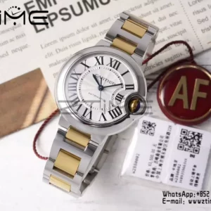 CARTIER Ballon Bleu 33mm SS/YG AF 1:1 Best Edition Silver Dial on SS/YG Bracelet SEIKO NH05A - Super Clone Watch | 1:1 Best Version