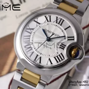 CARTIER Ballon Bleu 33mm SS/YG AF 1:1 Best Edition Silver Dial on SS/YG Bracelet SEIKO NH05A - Super Clone Watch | 1:1 Best Version
