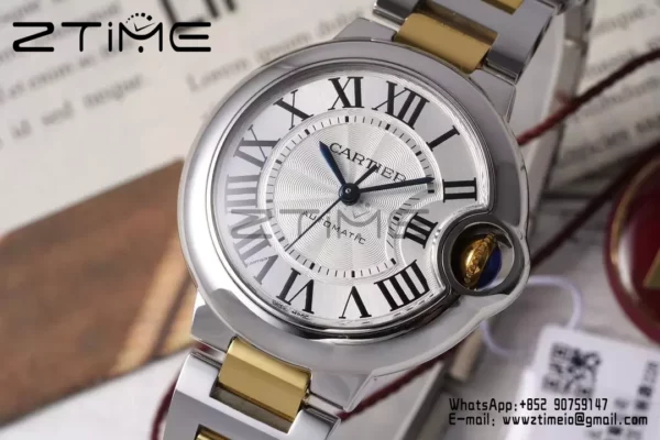 CARTIER Ballon Bleu 33mm SS/YG AF 1:1 Best Edition Silver Dial on SS/YG Bracelet SEIKO NH05A - Super Clone Watch | 1:1 Best Version