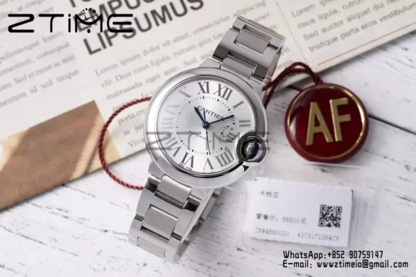 CARTIER Ballon Bleu WSBB0068 33mm SS AF 1:1 Best Edition Silver Dial on SS Bracelet SEIKO NH05A - Super Clone Watch | 1:1 Best Version