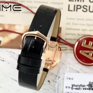 Cartier Ballon Blanc 30mm RG WGBL0005 AF 1:1 Best Edition Silver Dial σε μαύρο υφασμάτινο λουράκι - Super Clone Watch | 1:1 Best Version