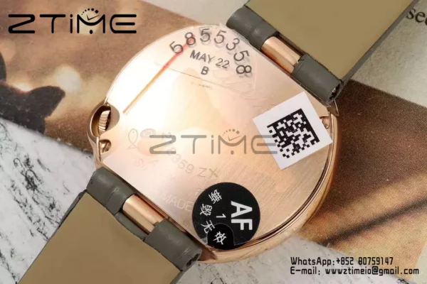 Cartier Ballon Blanc 30mm RG WGBL0005 AF 1:1 Best Edition Silver Dial on Gray Fabric Strap - Super Clone Watch | 1:1 Best Version