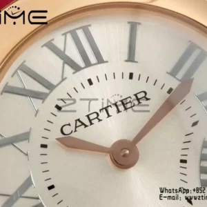 Cartier Ballon Blanc 30mm RG WGBL0005 AF 1:1 Best Edition Quadrante argento su cinturino in tessuto rosso - Orologio super clone | 1:1 Best Version