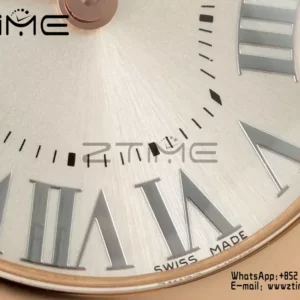 Cartier Ballon Blanc 30mm RG WGBL0005 AF 1:1 Best Edition Quadrante argento su cinturino in tessuto rosso - Orologio super clone | 1:1 Best Version