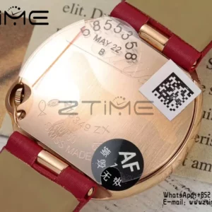 Cartier Ballon Blanc 30mm RG WGBL0005 AF 1:1 Best Edition Quadrante argento su cinturino in tessuto rosso - Orologio super clone | 1:1 Best Version