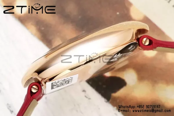 Cartier Ballon Blanc 30mm RG WGBL0005 AF 1:1 Best Edition Quadrante argento su cinturino in tessuto rosso - Orologio super clone | 1:1 Best Version