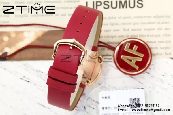 Cartier Ballon Blanc 30mm RG WGBL0005 AF 1:1 Best Edition Quadrante argento su cinturino in tessuto rosso - Orologio super clone | 1:1 Best Version