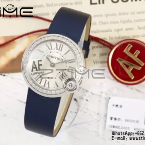 Cartier Ballon Blanc 30mm W4BL0003 AF 1:1 Best Edition Silver Dial Diamonds Bezel Quartz - Super Clone Watch | 1:1 Best Version