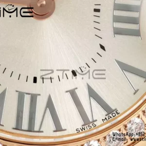 Cartier Ballon Blanc 30mm WJBL0005 RG AF 1:1 Best Edition Silver Dial Diamonds Bezel - Super Clone Watch | 1:1 Best Version