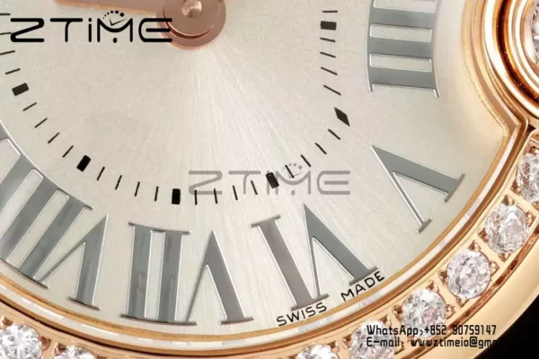 Cartier Ballon Blanc 30mm WJBL0005 RG AF 1:1 Best Edition Silver Dial Diamonds Bezel - Super Clone Watch | 1:1 Best Version