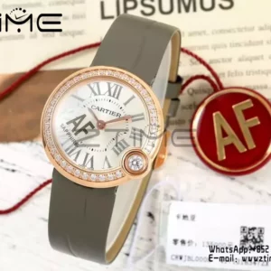 Cartier Ballon Blanc 30mm WJBL0008 RG AF 1:1 Best Edition Silver Dial Diamonds Bezel - Super Clone Watch | 1:1 Best Version