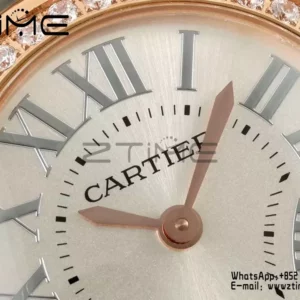 Cartier Ballon Blanc 30mm WJBL0008 RG AF 1:1 Best Edition Silver Dial Diamonds Bezel - Super Clone Watch | 1:1 Best Version