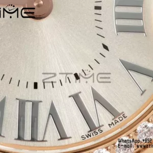 Cartier Ballon Blanc 30mm WJBL0008 RG AF 1:1 Best Edition Silver Dial Diamonds Bezel - Super Clone Watch | 1:1 Best Version