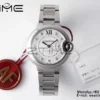 Cartier Ballon Bleu WSBB0021 33mm SS AF Factory 1:1 Best Edition λευκό καντράν σε SS βραχιόλι A076 - Super Clone Watch | 1:1 Best Version