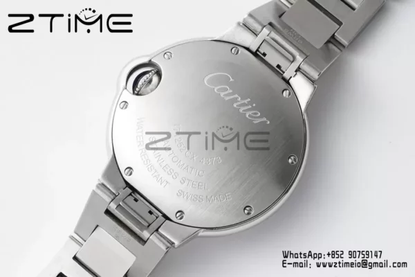 Cartier Ballon Bleu WSBB0021 33mm SS AF Factory 1:1 Best Edition white Dial on SS Bracelet A076 - Super Clone Watch | 1:1 Best Version