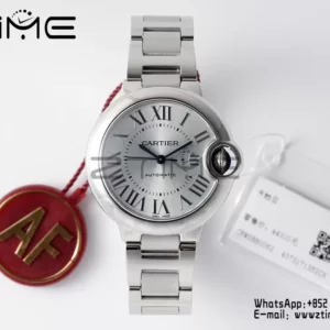 Cartier Ballon Bleu WSBB0062 33mm SS AF Factory 1:1 Best Edition Ice Blue Dial on SS Bracelet A076 - Super Clone Watch | 1:1 Best Version