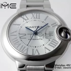 Cartier Ballon Bleu WSBB0062 33mm SS AF Factory 1:1 Best Edition Ice Blue Dial on SS Bracelet A076 - Super Clone Watch | 1:1 Best Version