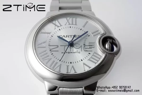 Cartier Ballon Bleu WSBB0062 33mm SS AF Factory 1:1 Best Edition Ice Blue Dial on SS Bracelet A076 - Super Clone Watch | 1:1 Best Version