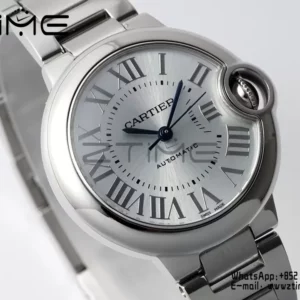 Cartier Ballon Bleu WSBB0062 33mm SS AF Factory 1:1 Best Edition Ice Blue Dial on SS Bracelet A076 - Super Clone Watch | 1:1 Best Version
