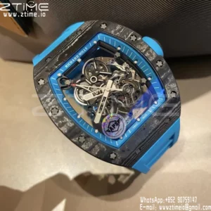 Richard Mille RM055 NTPT APS Factory 1:1 Best Edition Blue Bezel Blue Crown Rubber Strap - Super Clone Watch | 1:1 Best Version